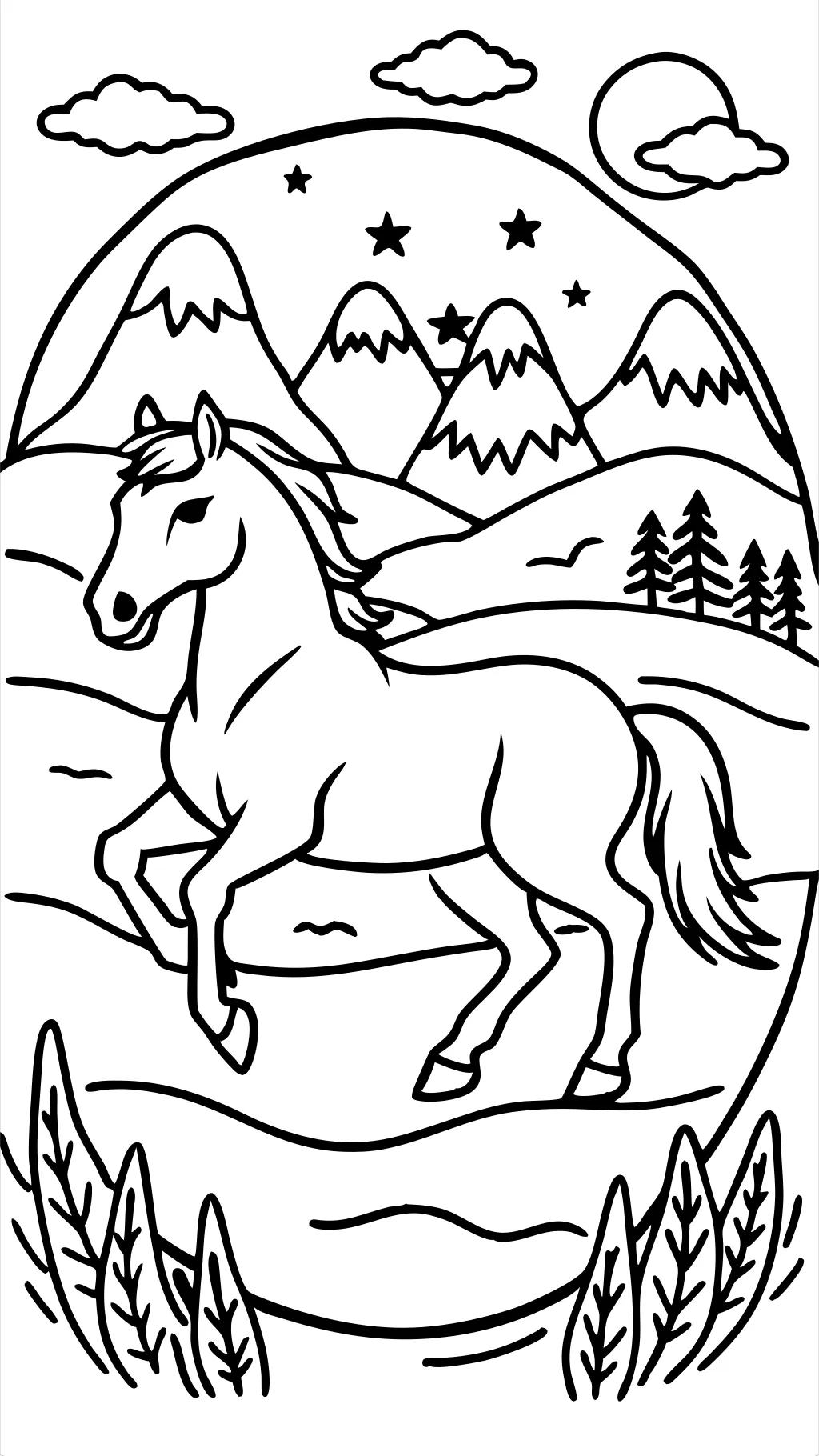 coloriages de l’esprit le cheval